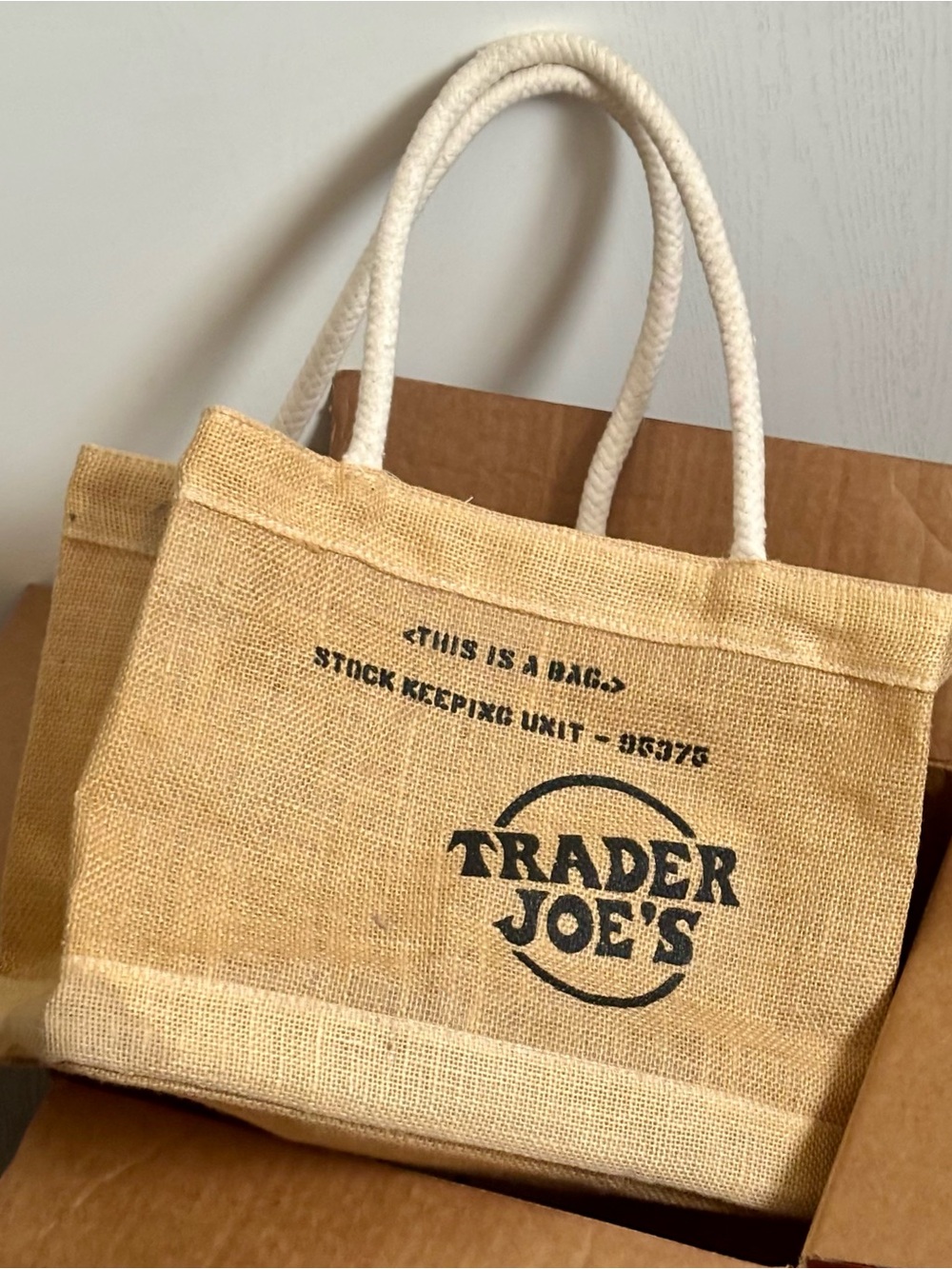 Trader Joe's Natural Jute Tote Bag - Beige